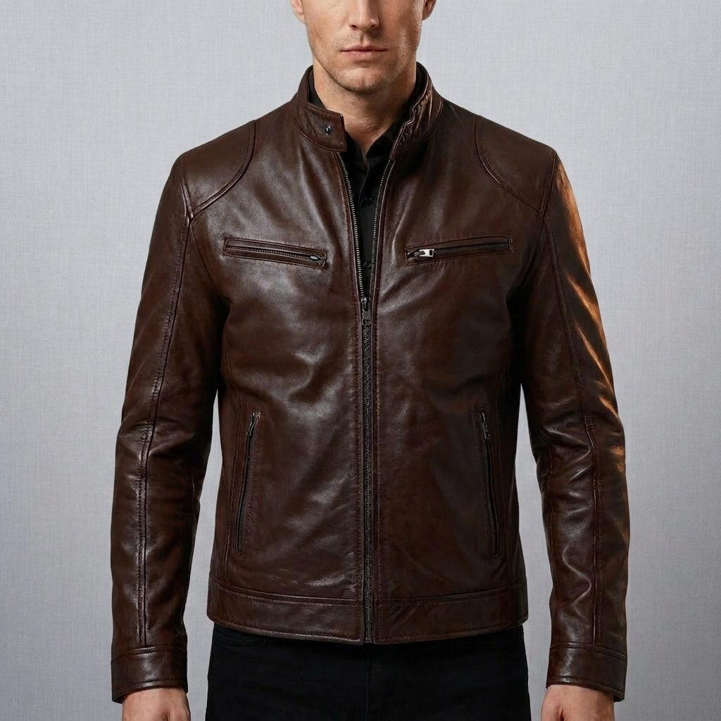 Giacca in Pelle Classica per Uomo