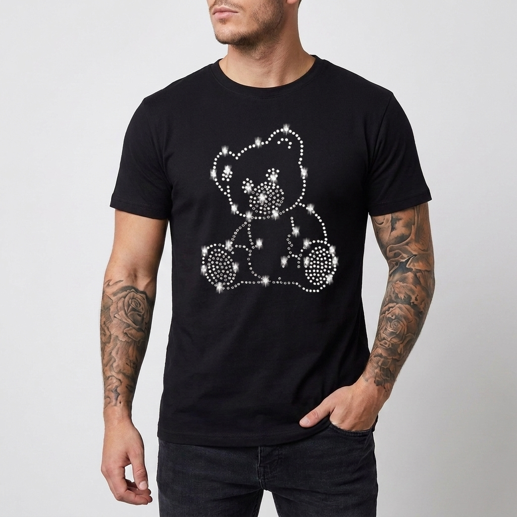 T-Shirt Slim Fit con Paillettes per Uomo
