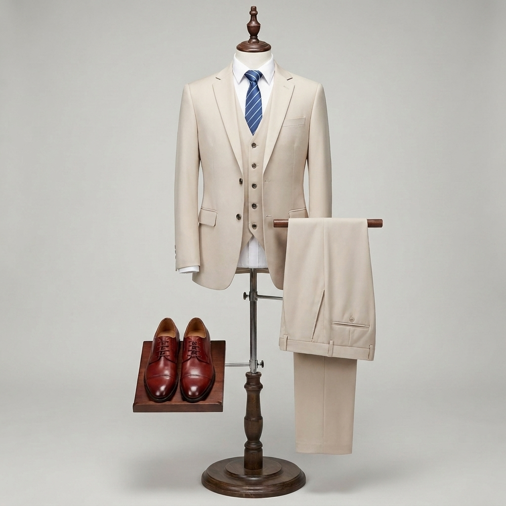 Abito Slim Fit di Lusso a 3 Pezzi per Uomini
