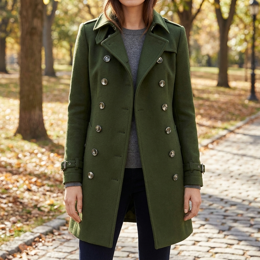 Cappotto Trench Doppiopetto Elegante per Donna