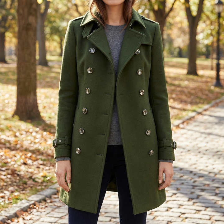 Cappotto Trench Doppiopetto Elegante per Donna