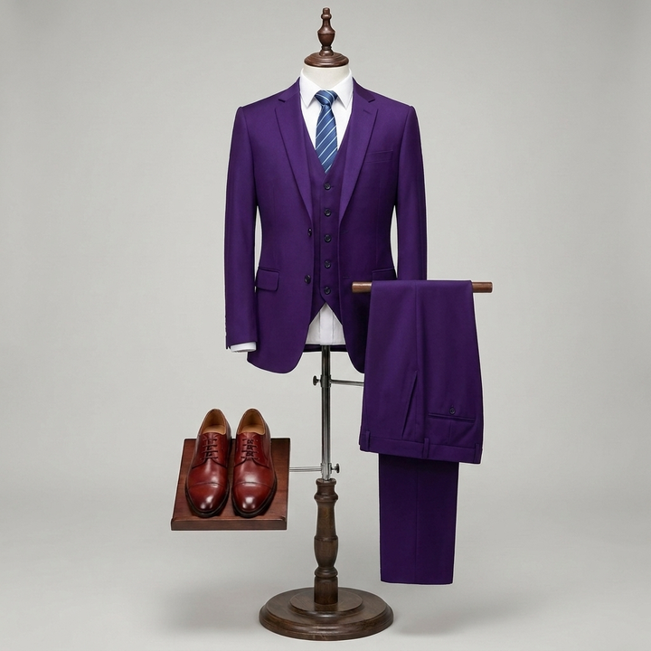 Abito Slim Fit di Lusso a 3 Pezzi per Uomini