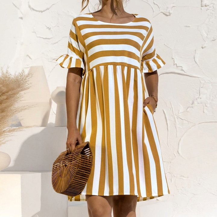 Abito Maxi Elegante con Maniche Lunghe