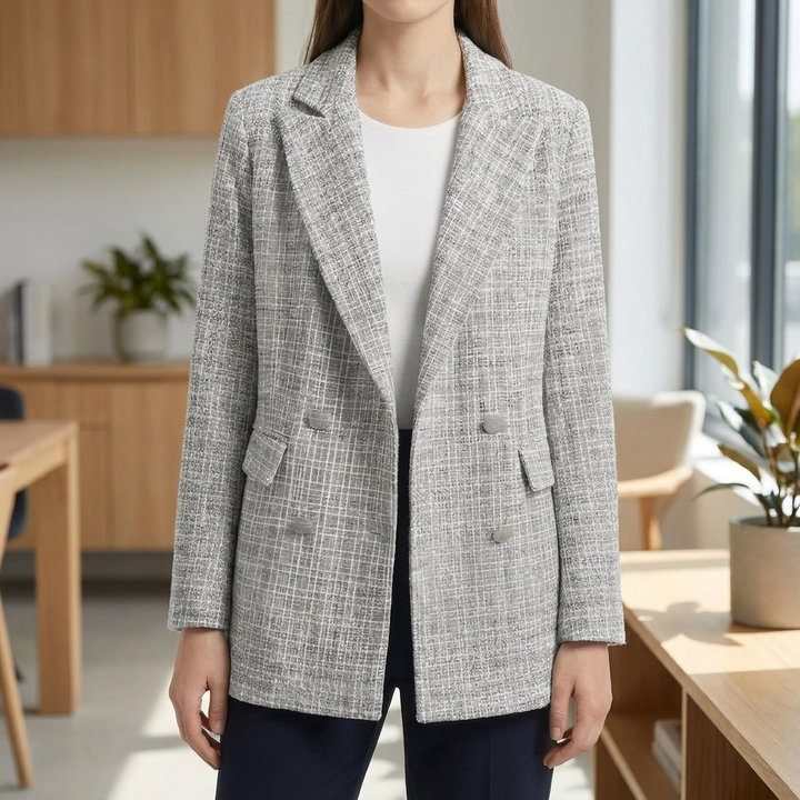 Blazer in Tweed a Doppio Petto per Donne