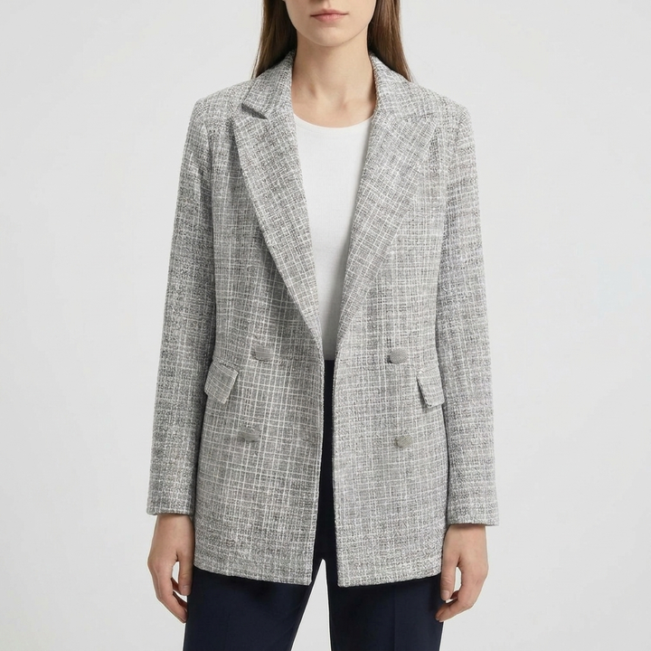 Blazer in Tweed a Doppio Petto per Donne