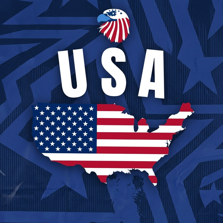 Maglietta Mappa Calcio USA da Uomo