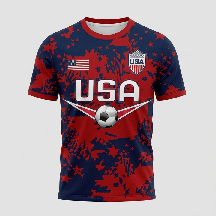 Maglietta da Calcio Patriottica degli USA per Uomini
