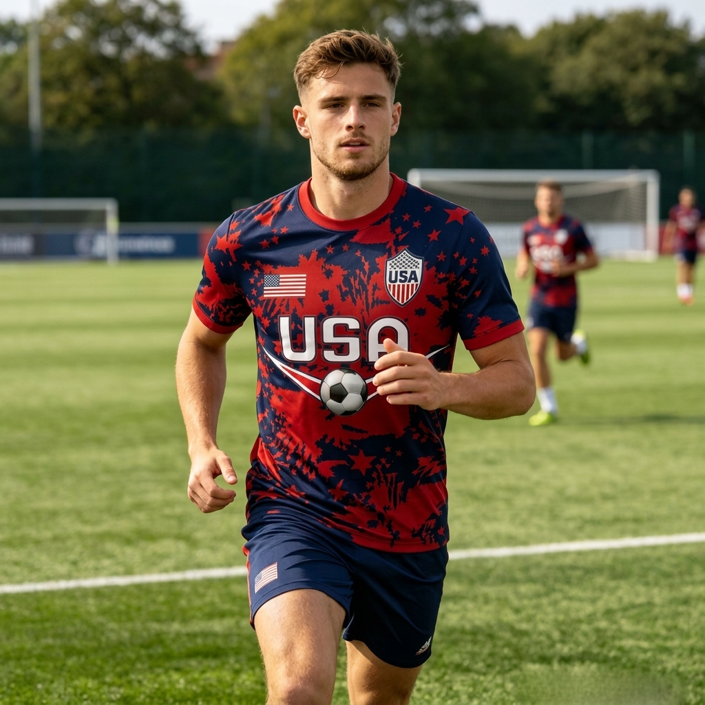 Maglietta da Calcio Patriottica degli USA per Uomini