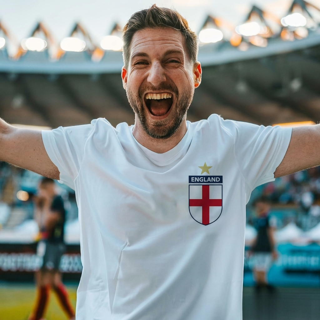 Maglietta con Badge del Calcio dell'Inghilterra