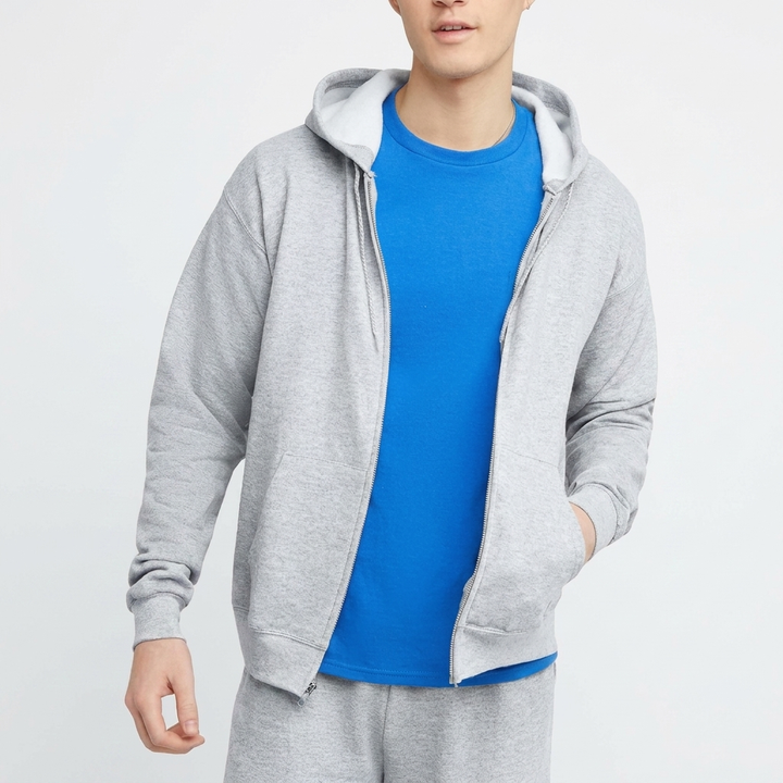 Felpa con cappuccio a zip completa da uomo