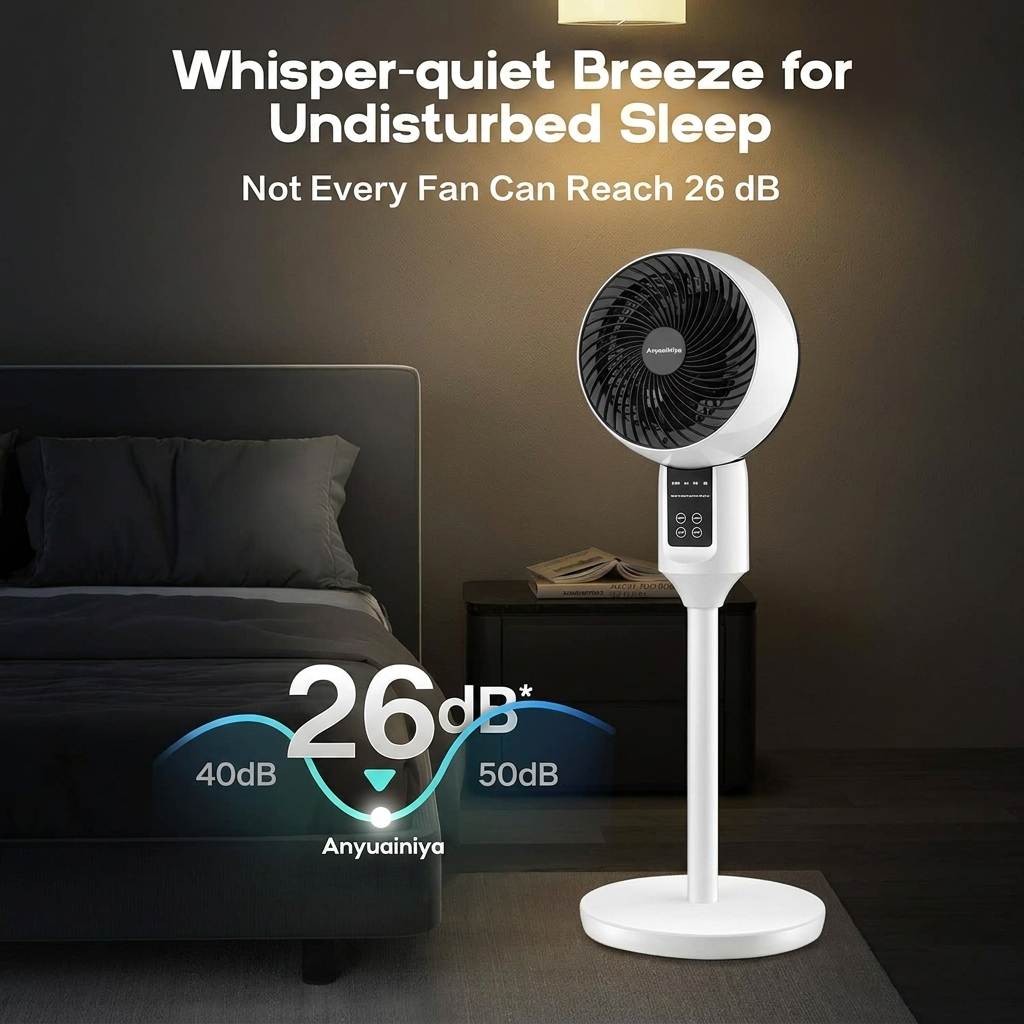 Ventilatore pedestale regolabile con oscillazione 3D