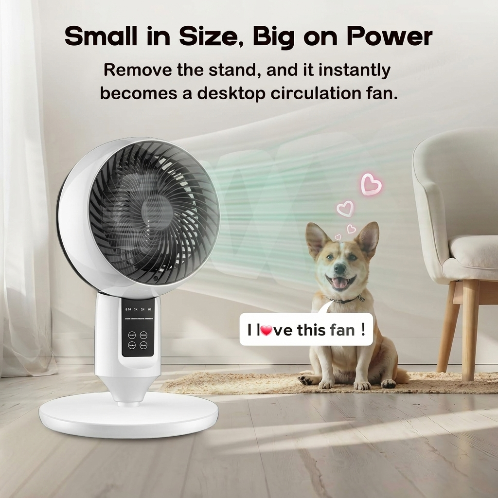 Ventilatore pedestale regolabile con oscillazione 3D