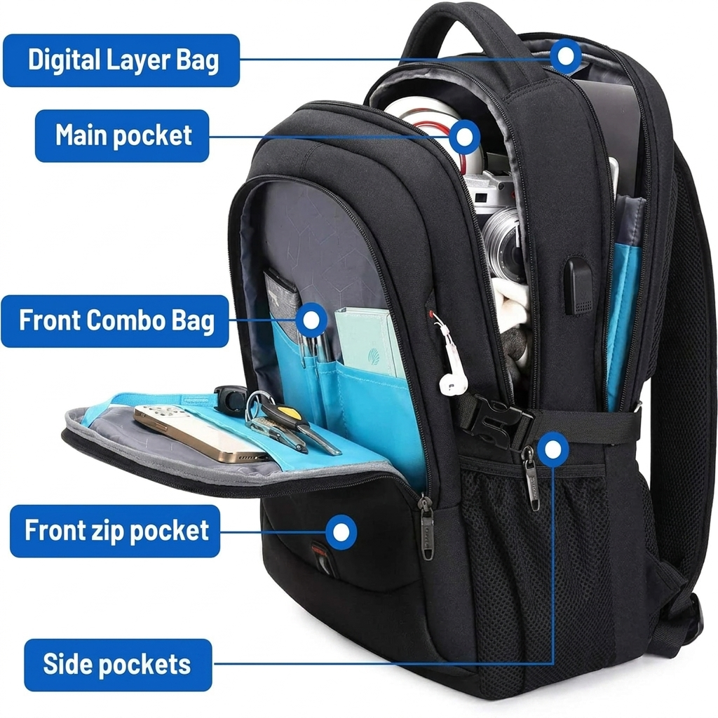 Zaino impermeabile per laptop e viaggi