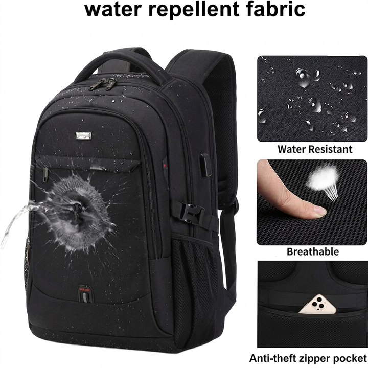Zaino impermeabile per laptop e viaggio con scomparti organizzati