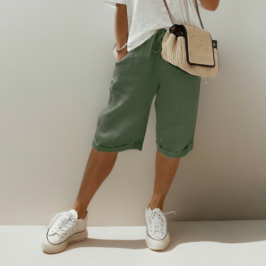 Pantaloni corti liberi con cordino