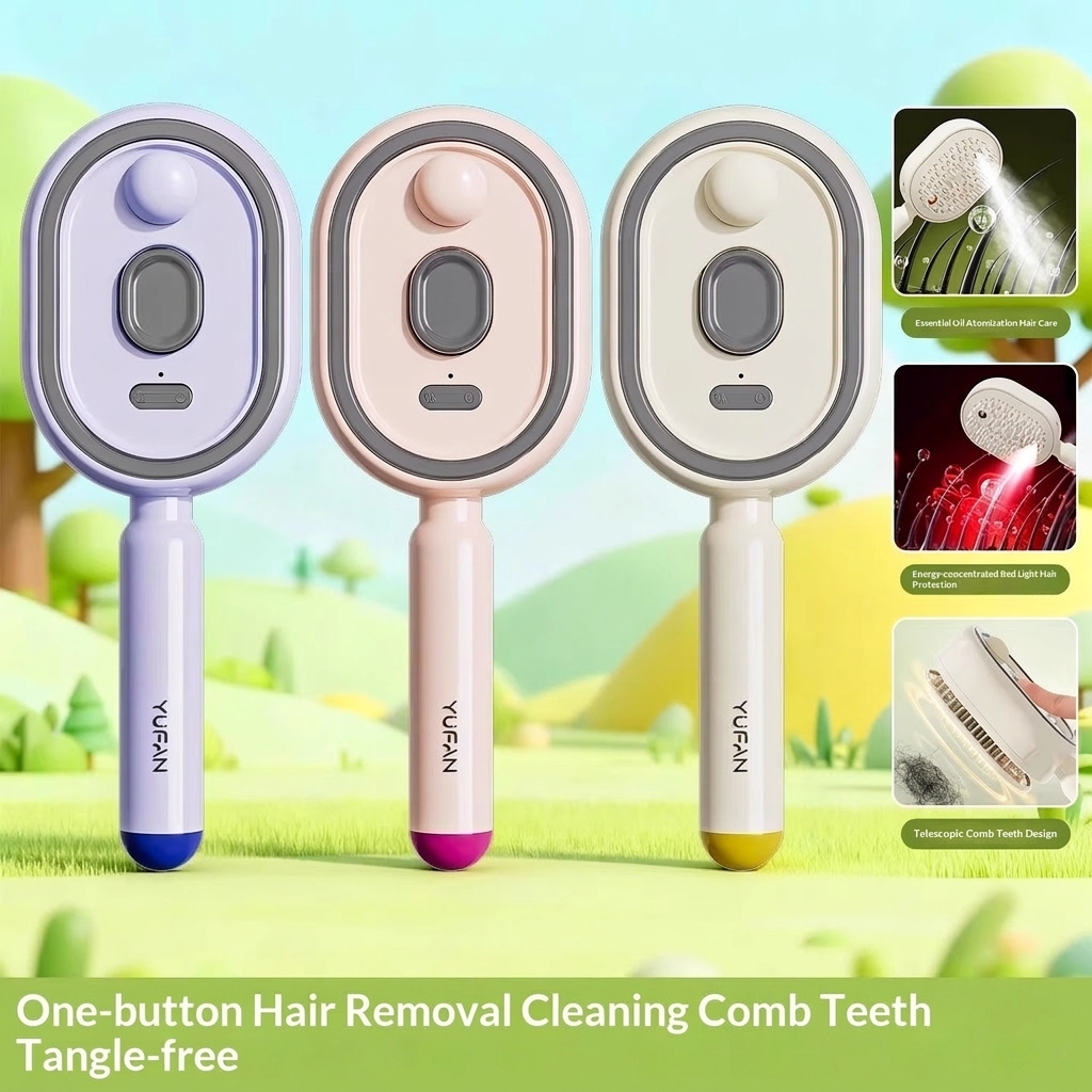 Spazzola per capelli massaggiante con airbag intelligente e spray di olio essenziale