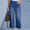 Jeans Casual Chic a Vita Alta Dritti e Larghi