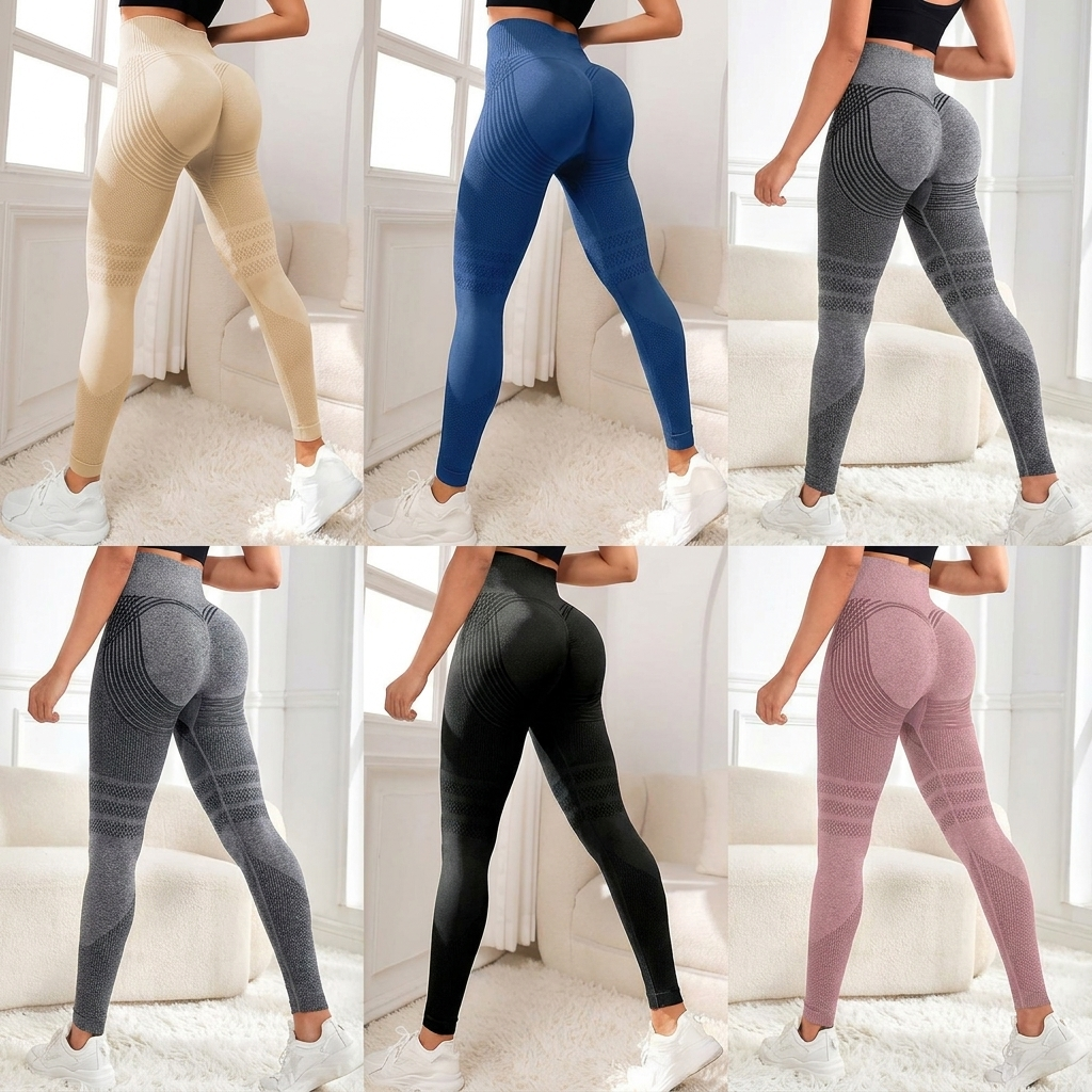 Leggings Stretch Seamless Alta Vita Sollevamento Fianchi