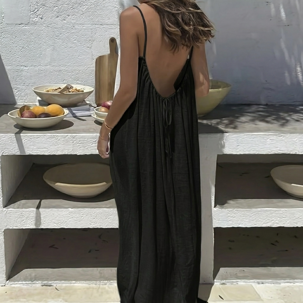 Vestito Lungo Casual Donna Senza Schiena