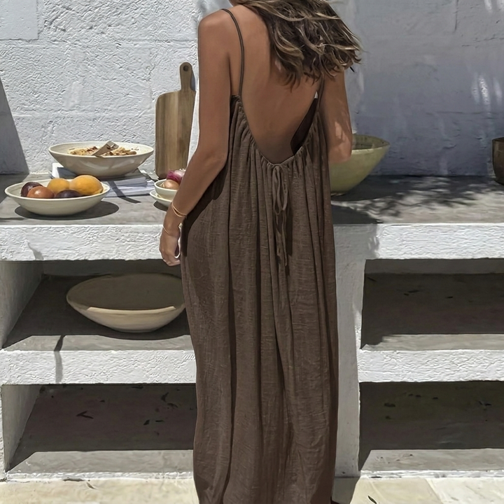 Vestito Lungo Casual Donna Senza Schiena