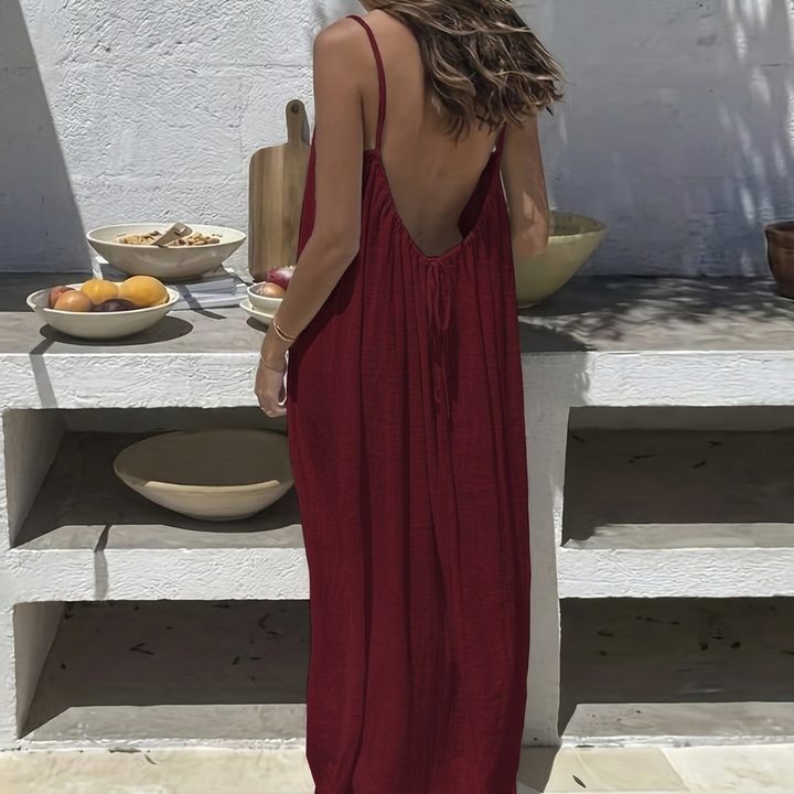 Vestito Lungo Casual Donna Senza Schiena