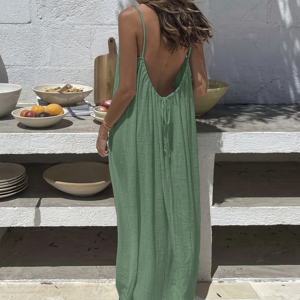 Vestito Lungo Casual Donna Senza Schiena