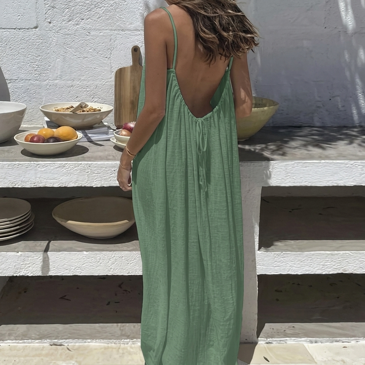 Vestito Lungo Casual Donna Senza Schiena