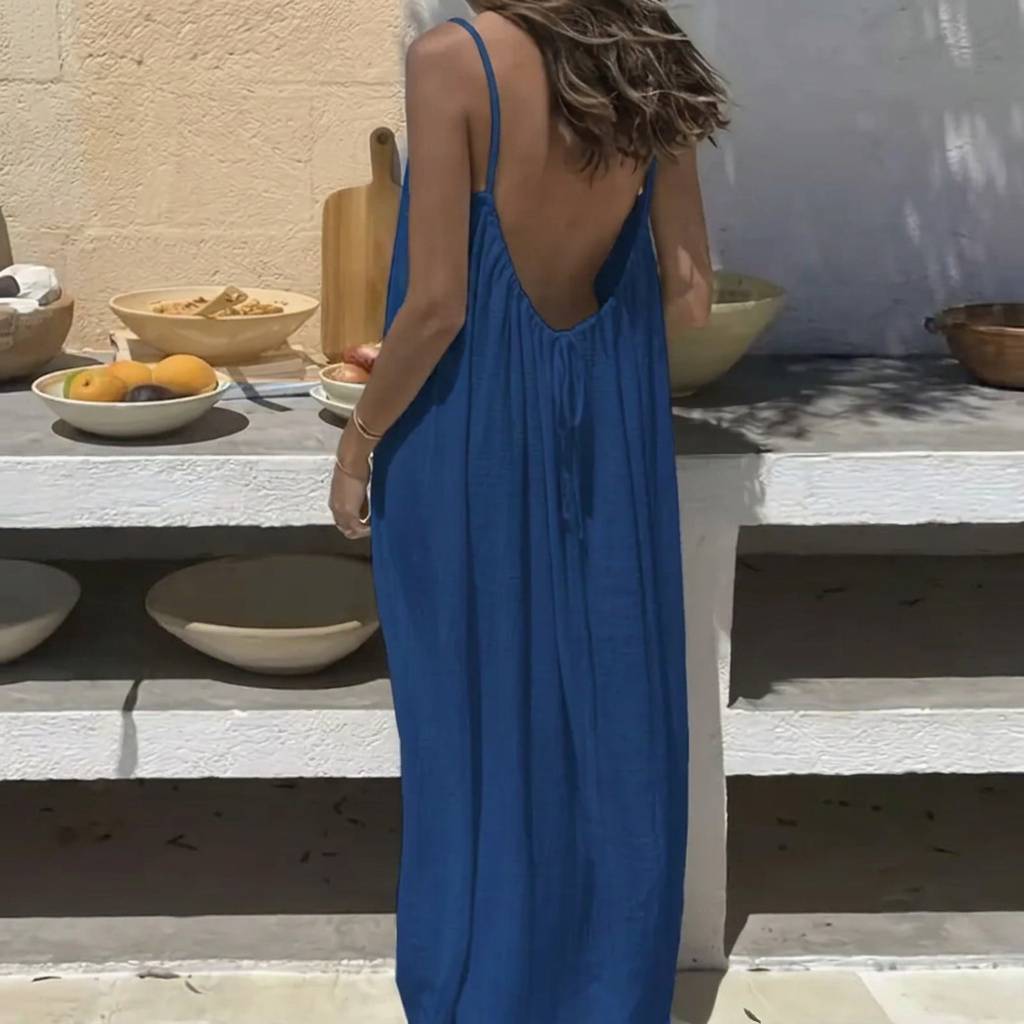 Vestito Lungo Casual Donna Senza Schiena