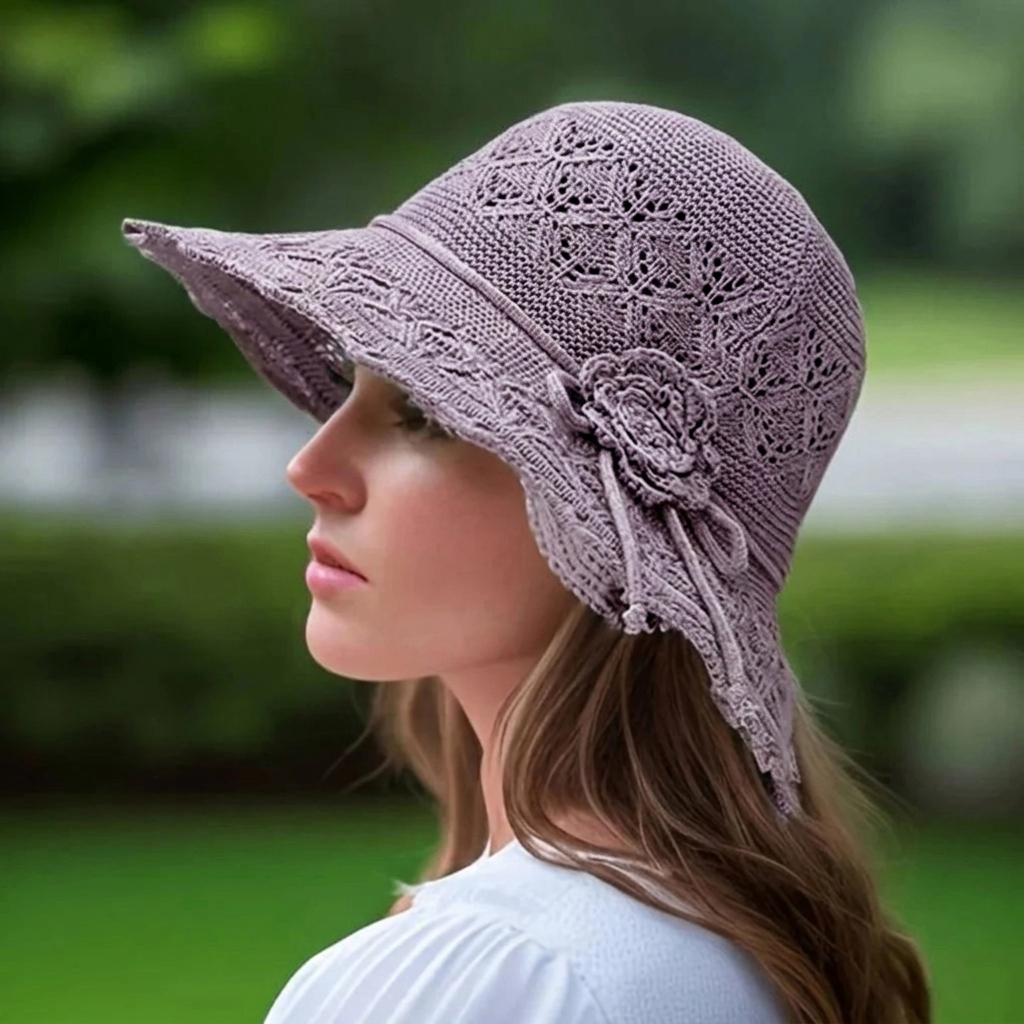 Sammie – Cappello da sole in pizzo a tesa larga da donna