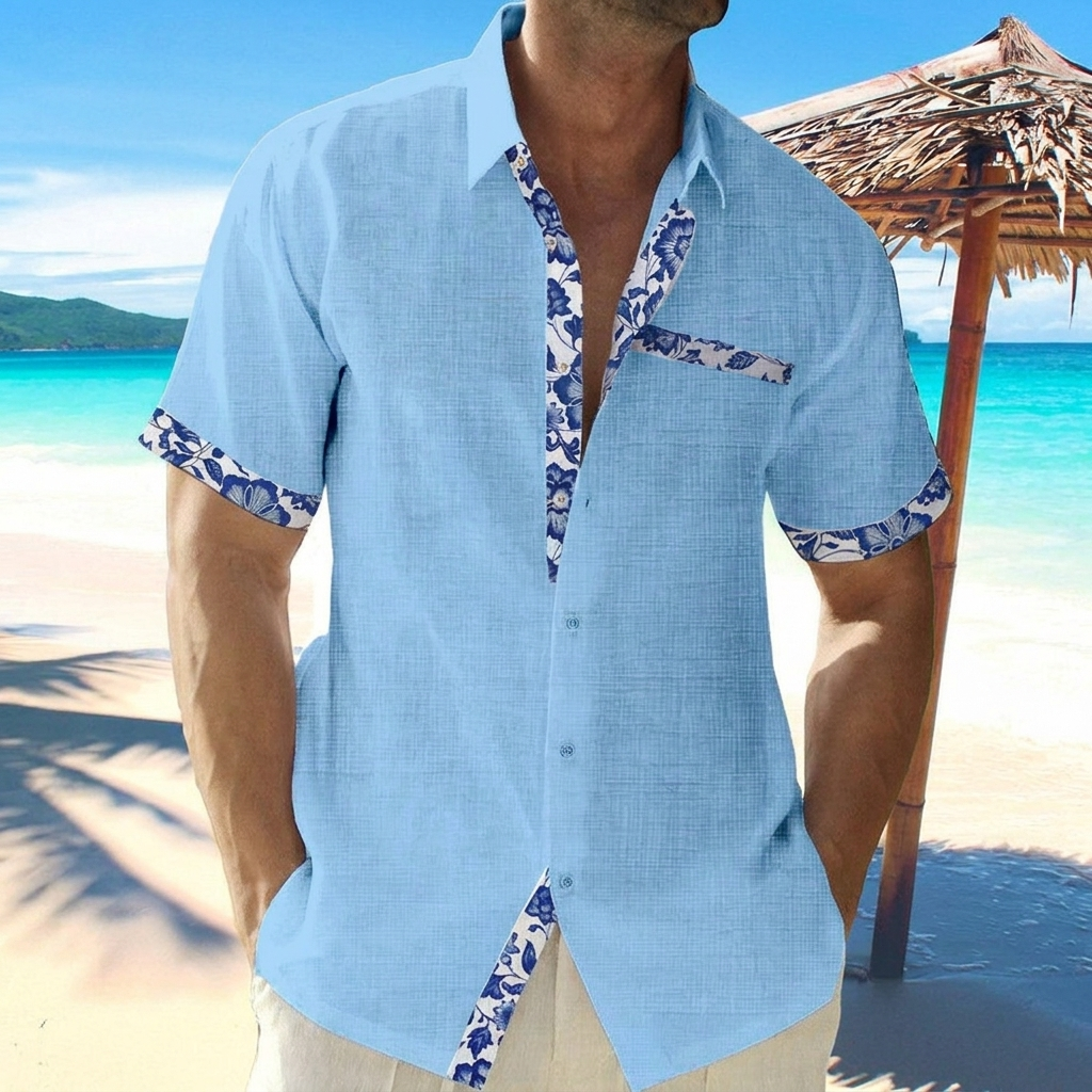 Liam – Camicia Estiva Uomo a Maniche Corte | Traspirante e Stilosa