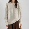 Maglione Oversize Avorio con Tasca Frontale – Strato Quotidiano Rilassato