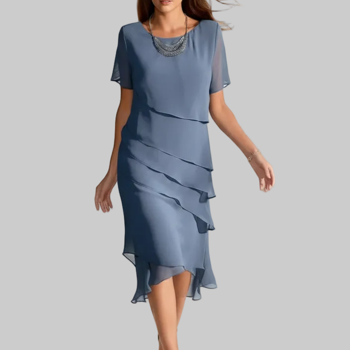 Abito Midi in Chiffon Luxe per Donne