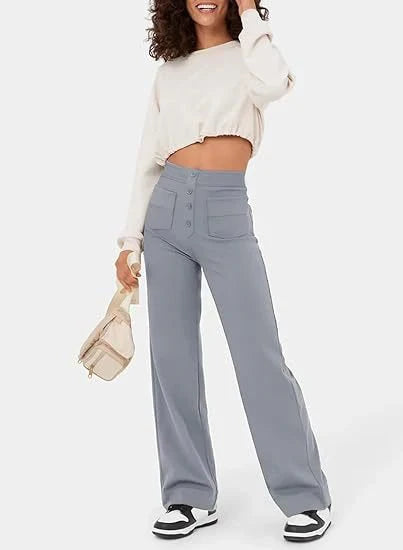 Phoebe – Pantaloni elasticizzati a vita alta e gamba dritta da donna