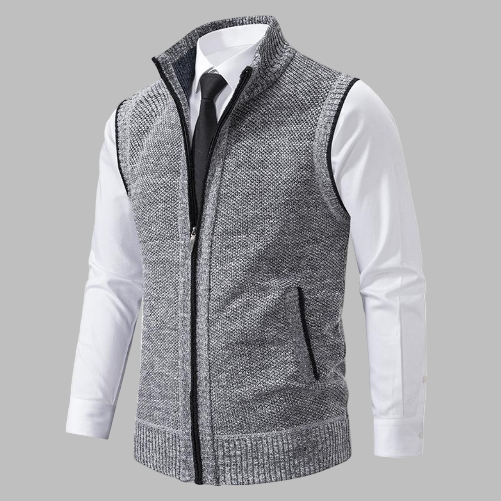 Gilet Zip Knitted Classico da Uomo