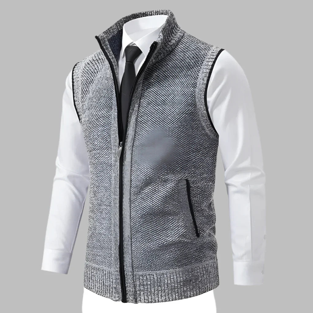 Gilet in Maglia a Zip Completa da Uomo