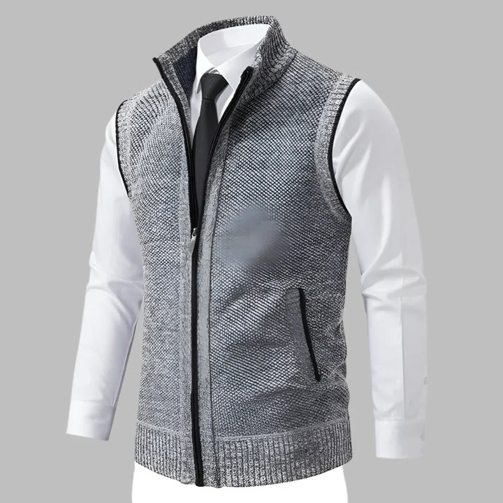 Gilet in Maglia con Zip Completo per Uomini