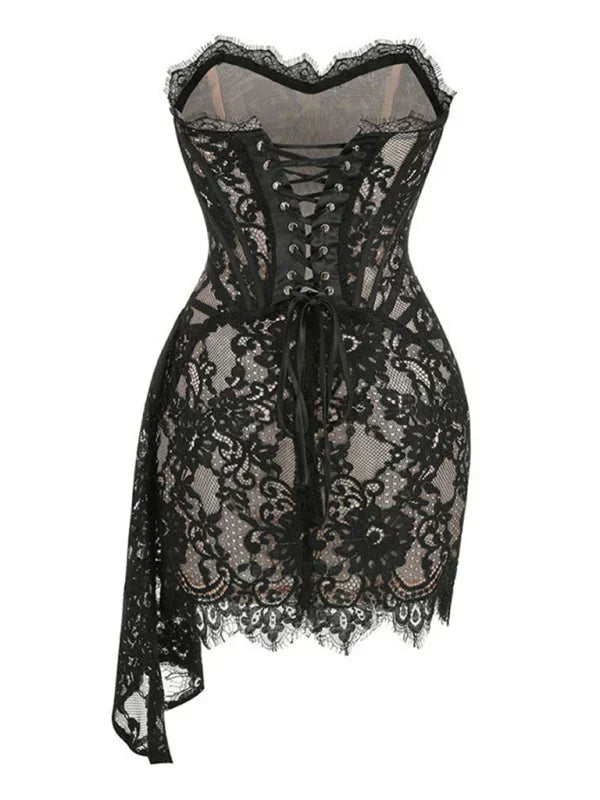 Miniabito a corsetto in pizzo Freya — Dove l’eleganza incontra il fascino