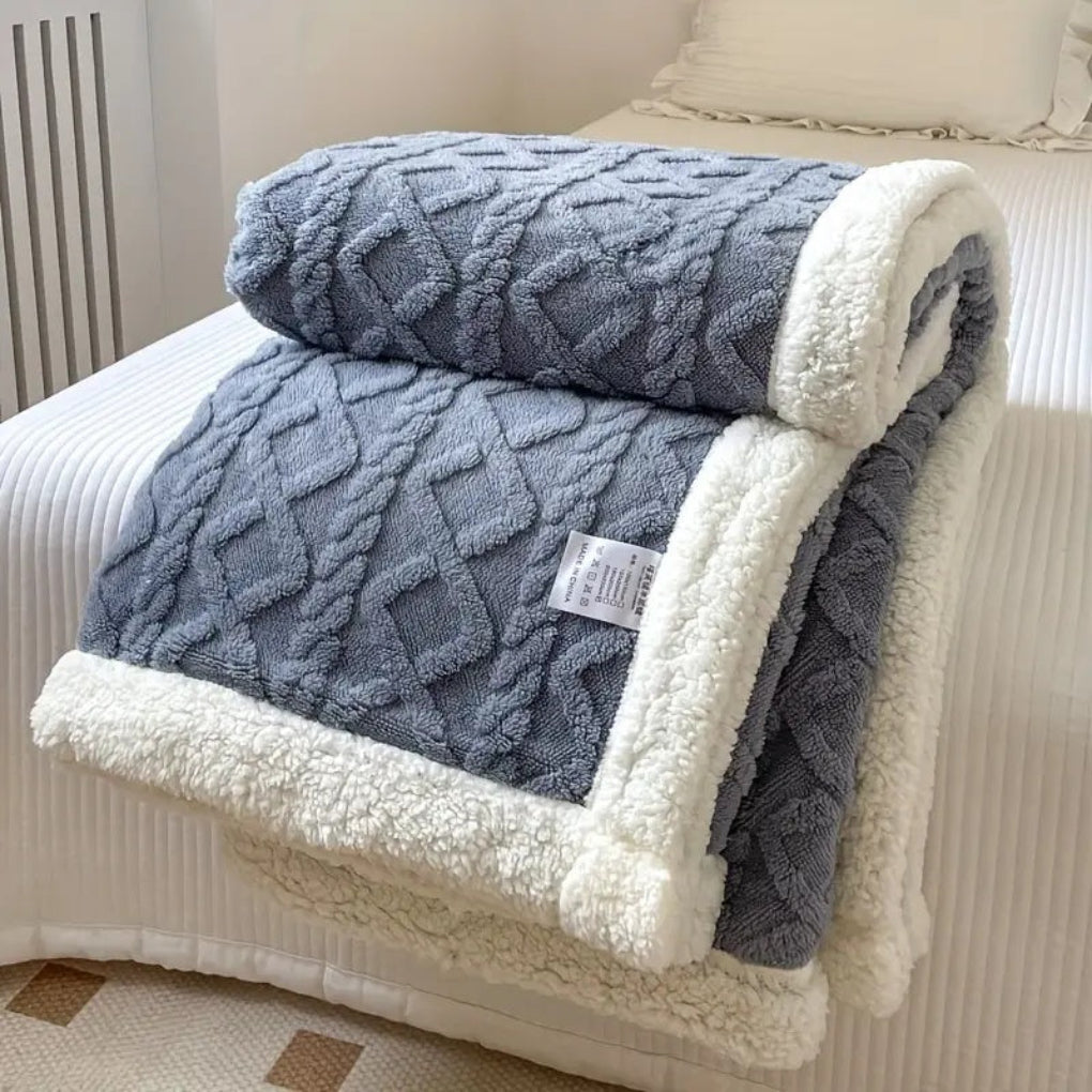 Diamond Knit – Coperta in sherpa reversibile