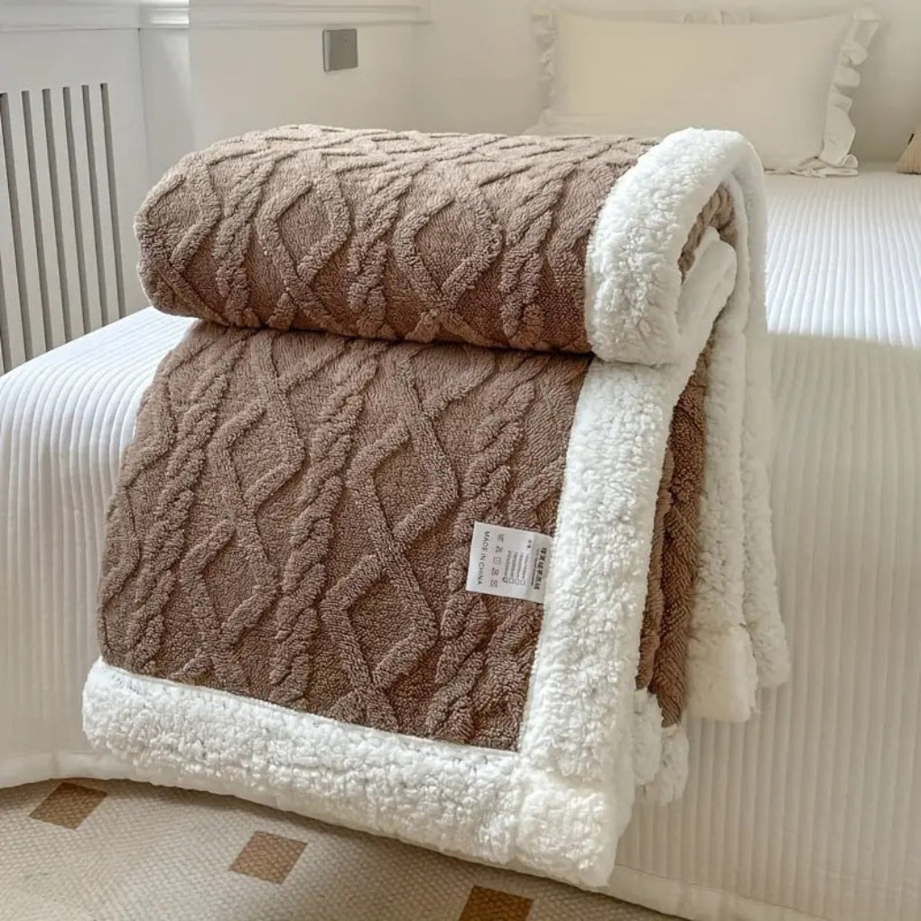 Diamond Knit – Coperta in sherpa reversibile