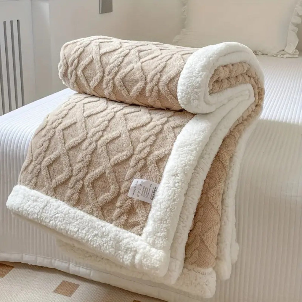 Diamond Knit – Coperta in sherpa reversibile