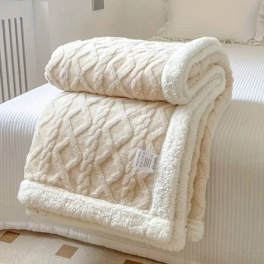 Diamond Knit – Coperta in sherpa reversibile