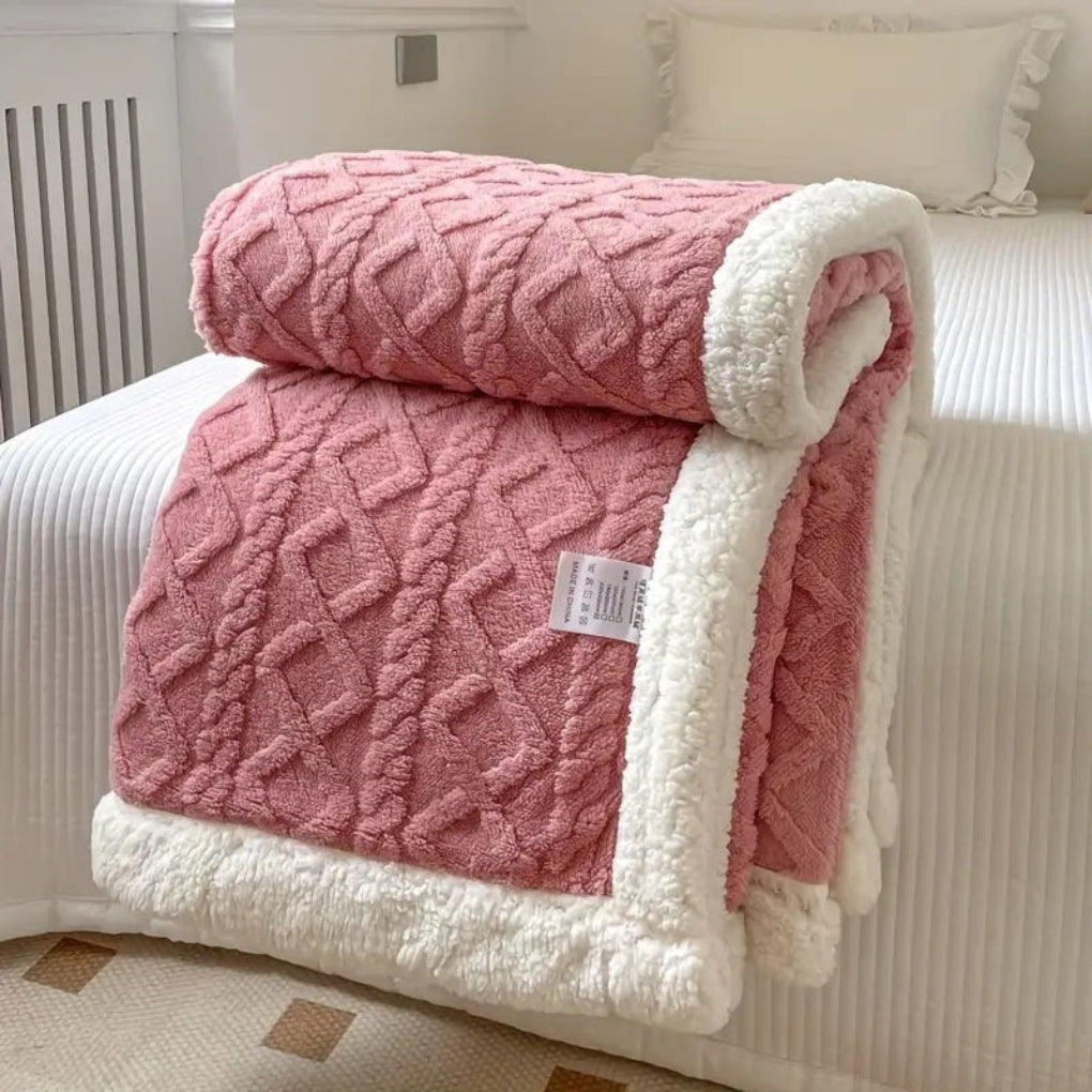 Diamond Knit – Coperta in sherpa reversibile