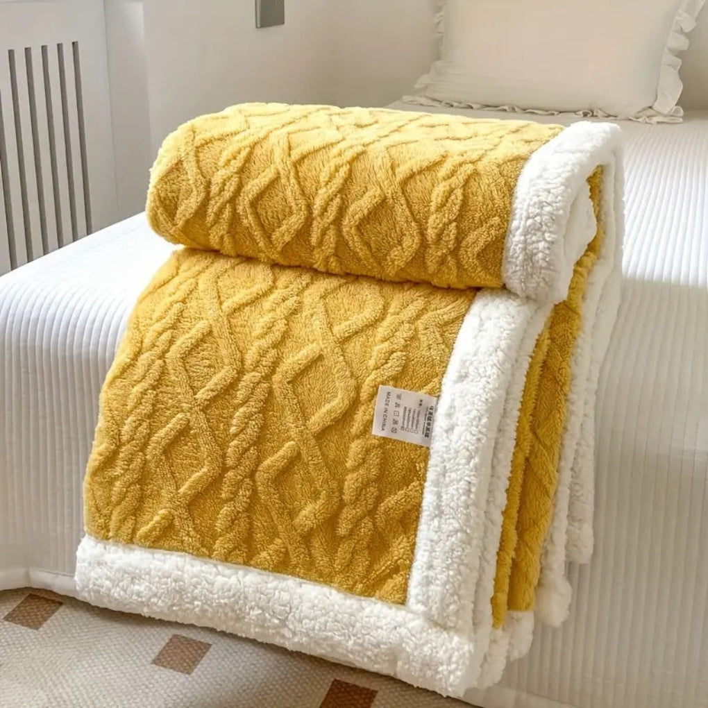 Diamond Knit – Coperta in sherpa reversibile