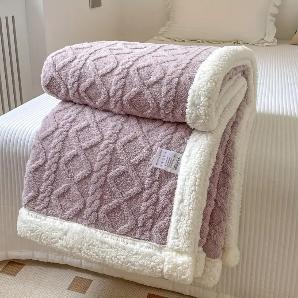 Diamond Knit – Coperta in sherpa reversibile