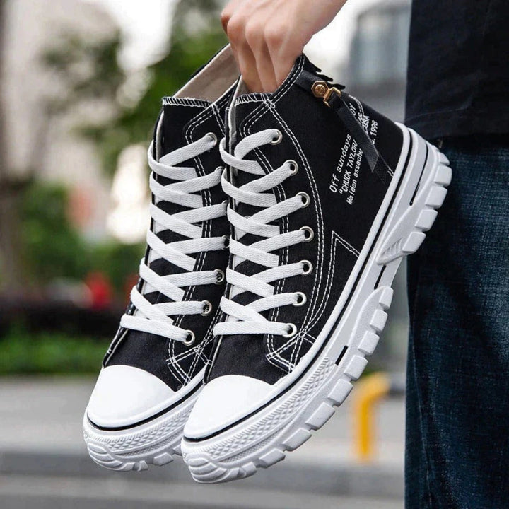Scarpe Alte in Tela Chunky Casual Streetwear per Uomini