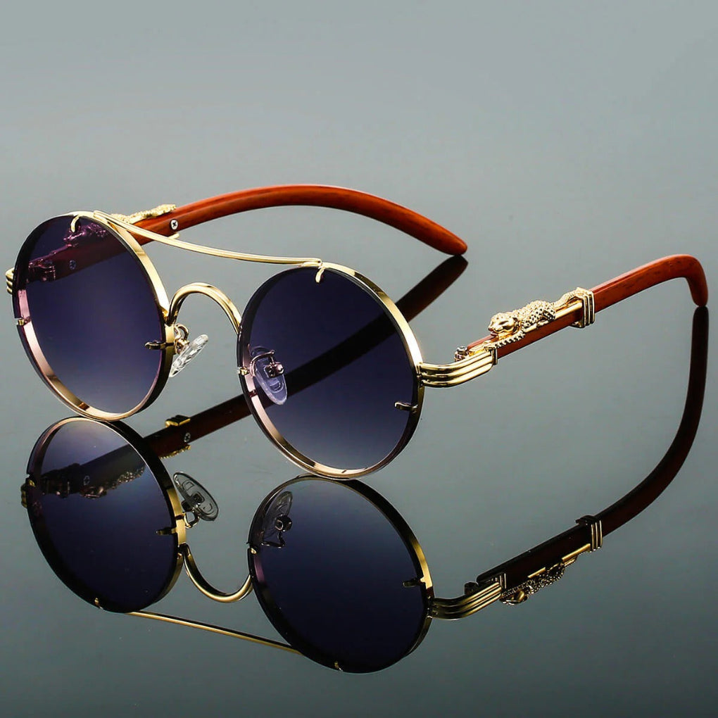 Occhiali da Sole Vintage a Doppio Ponte con Stile Retrò e Protezione Moderna