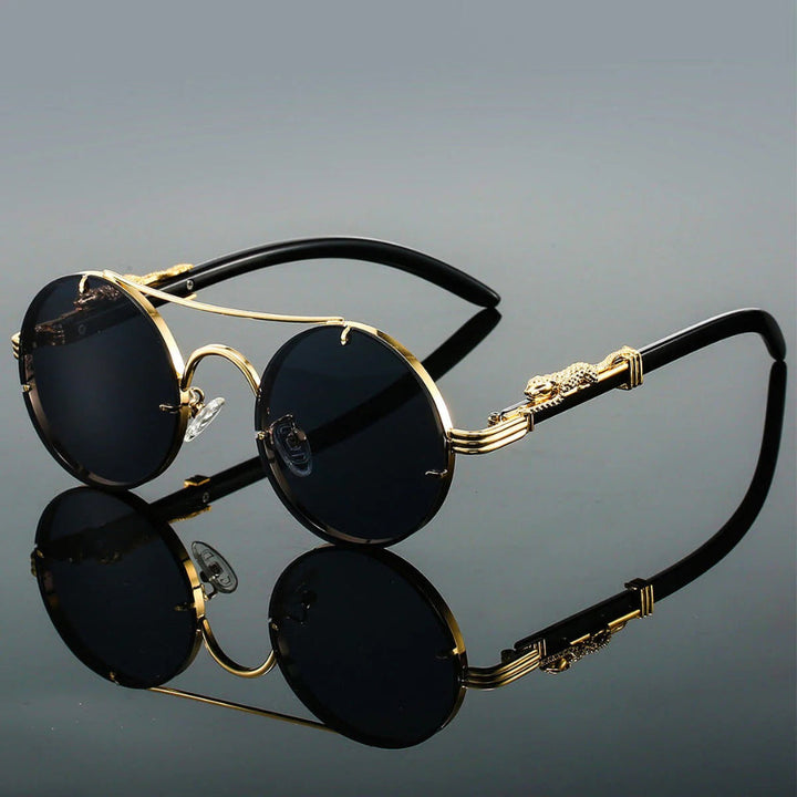 Occhiali da Sole Vintage a Doppio Ponte con Stile Retrò e Protezione Moderna