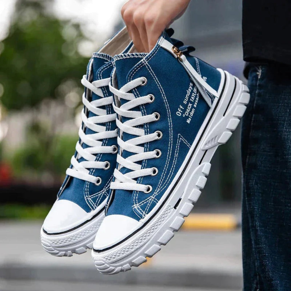 Scarpe Alte in Tela Chunky Casual Streetwear per Uomini