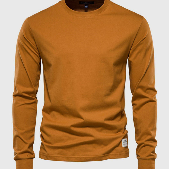 Camicia in Cotone a Maniche Lunghe per Uomo con Collo Rotondo