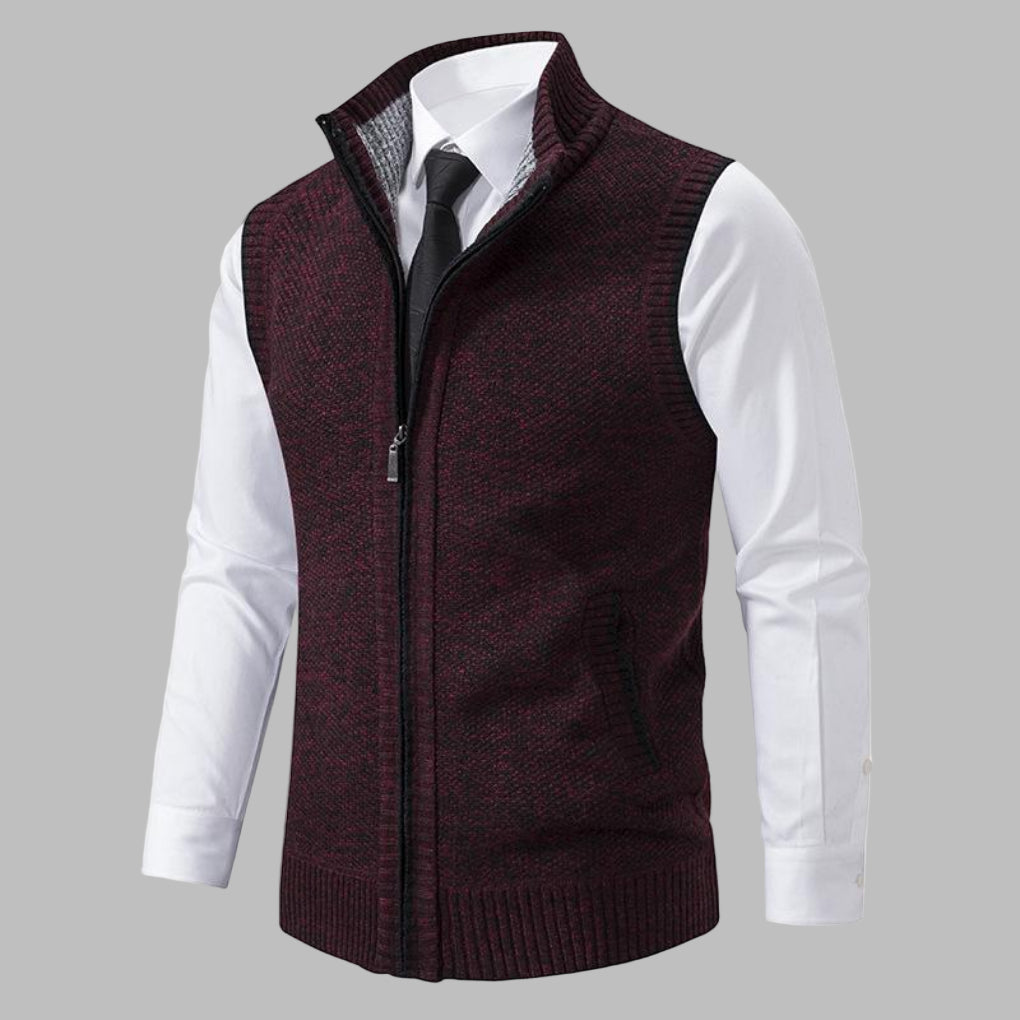 Gilet Zip Knitted Classico da Uomo